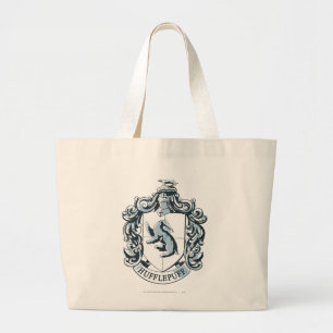 Hufflepuff Wapenschild Blauw Grote Tote Bag