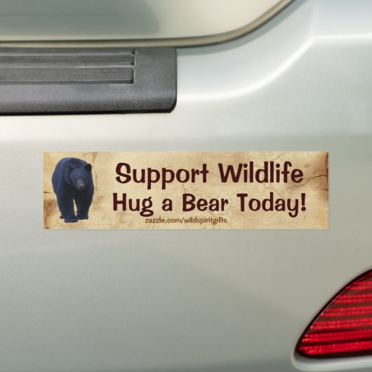 HUG A BEAR Wildlife Support Funny Bumper Sticker (En voiture)