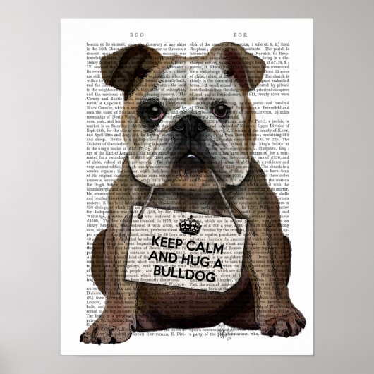 Hug a Bulldog Poster (Voorkant)