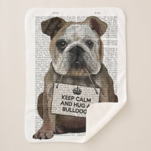 Hug a Bulldog Sherpa Deken