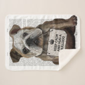 Hug a Bulldog Sherpa Deken (Voorkant (horizontaal))