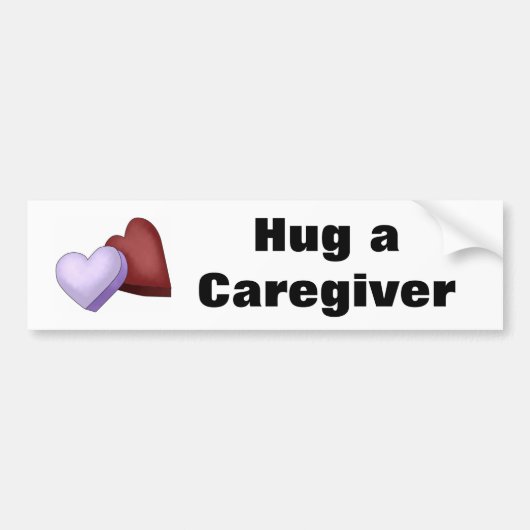 Hug a Caregiver Heart Bumpersticker (Voorkant)