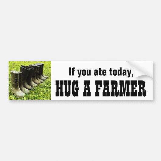 Hug a FARMER Bumpersticker (Voorkant)