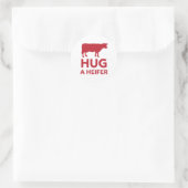 Hug a Heifer Funny Dairy Boerderij Ronde Sticker (Tas)