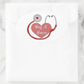 Hug A Nurse Ovale Sticker (Tas)