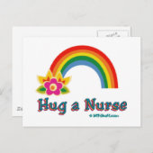 Hug a Nurse Rainbow Briefkaart (Voorkant / Achterkant)