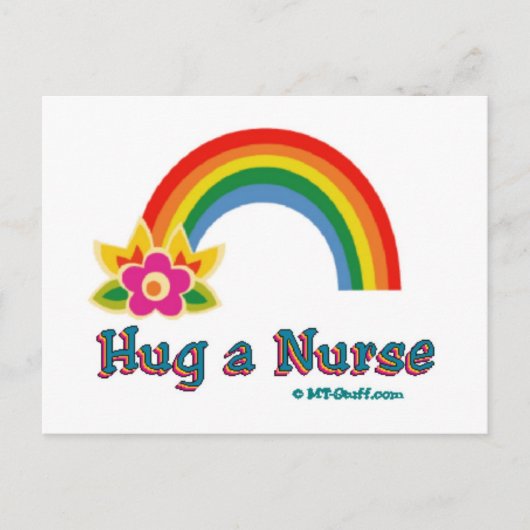 Hug a Nurse Rainbow Briefkaart (Voorkant)
