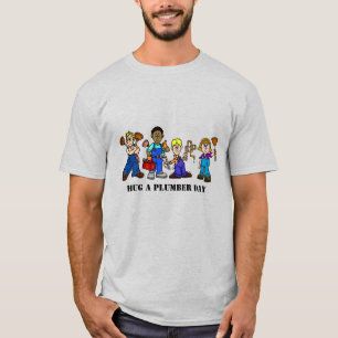 Hug A Plumber Day T-shirt - Mannelijk en Vrouw