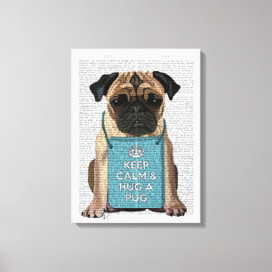 Hug a Pug Canvas Afdruk