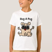 Hug A Pug Dog T-shirt (Voorkant)