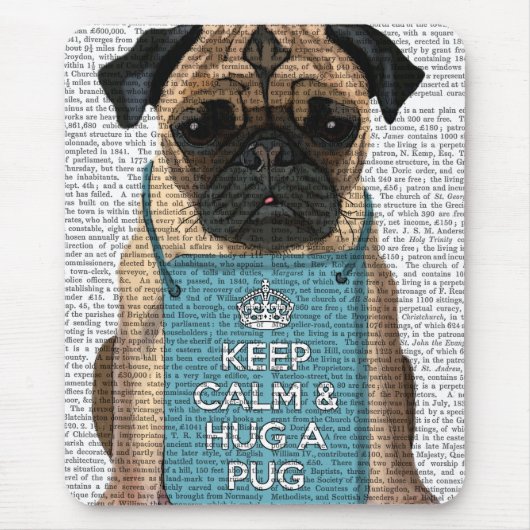 Hug a Pug Muismat (Voorkant)