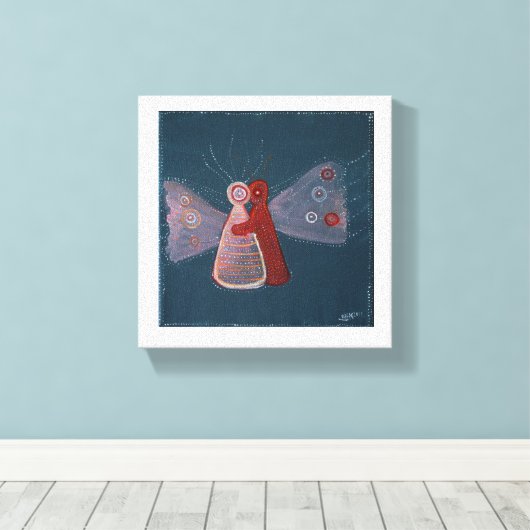 Hug abstract schilderen Gewikkeld Canvas (Insitu (Houten vloer))