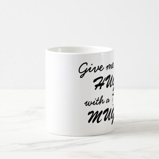 Hug au café avec citation de Mug Retro Mug (Centre)