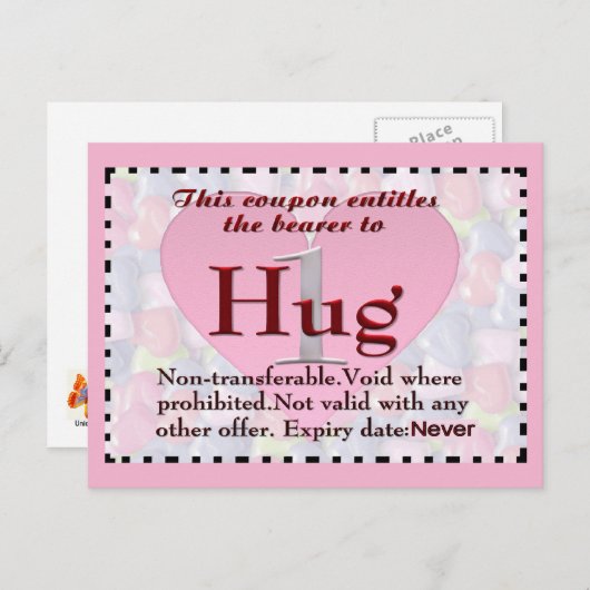 Hug Coupon Briefkaart (Voorkant / Achterkant)