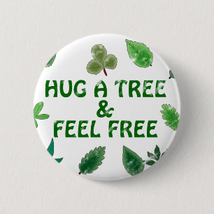 Hug een boom en voel vrije Button