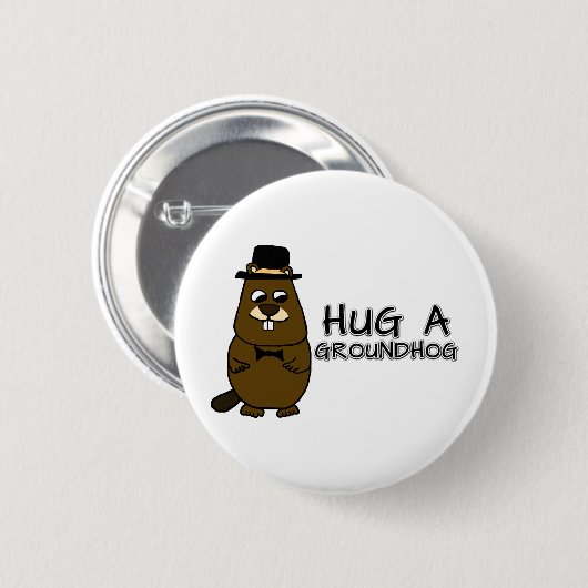 Hug een grondhoed ronde button 5,7 cm (Voorkant /achterkant)