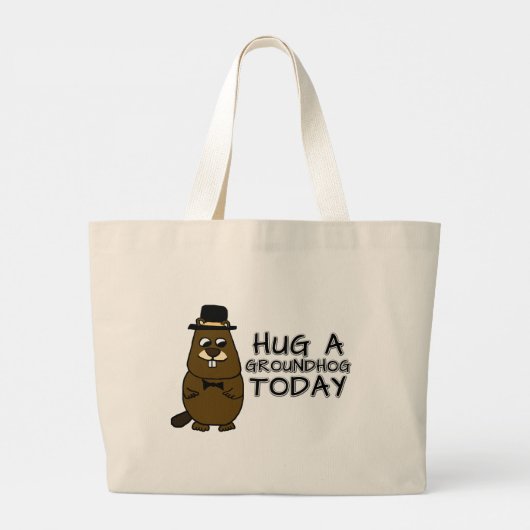 Hug een grondhoede vandaag grote tote bag (Achterkant)