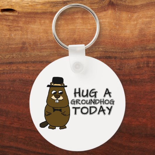 Hug een grondhoede vandaag sleutelhanger (Achterkant)