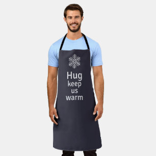 Hug houdt ons warm apron schort