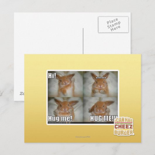 Hug me briefkaart (Voorkant / Achterkant)