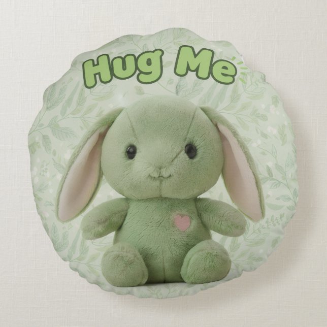 Hug Me Bunny Round Throw Pillow Rond Kussen (Achterkant)