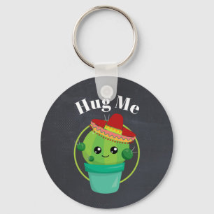 Hug Me Cute Cactus in een Sombrero Sleutelhanger