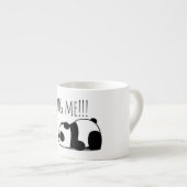 "Hug Me" Cute Minimalist Panda Ceramic Coffee Mug Espresso Kop (Voorkant rechts)
