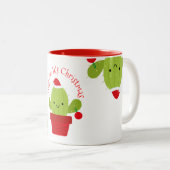 Hug me dat het Kerstmis is, Cactus Tweekleurige Koffiemok (Voorkant rechts)