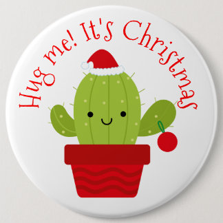 Hug me dat het Kerstmis is. Ronde Button 6,0 Cm