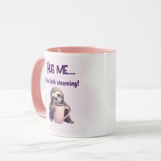 Hug Me Sloth Mug - Cosy and Steant Fun (Devant gauche)