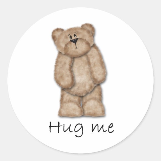 Hug me Teddy Bear Ronde Sticker (Voorkant)
