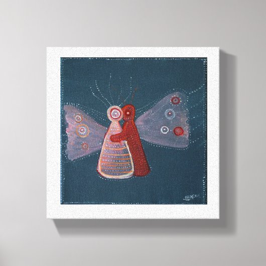 Hug peinture abstraite toile enveloppée (Recto)