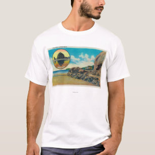 Hug Point op Cannon Beach en Haystack Rock T-shirt
