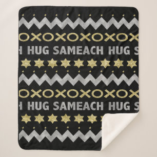 Hug Sameach Sherpa Hanukkah Blanket/medium Sherpa Deken