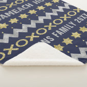 HUG SAMEACH Sherpa Hanukkah Blanket/Middelgroot Sherpa Deken (3/4)