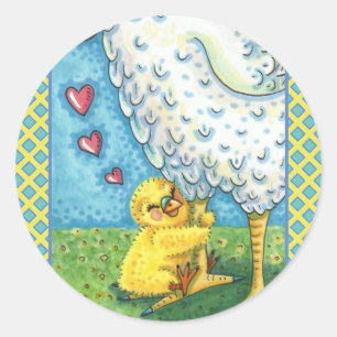 HUG UW MOMA, DE KEUZE VAN DE KEUZE VAN DE BABY LIE RONDE STICKER