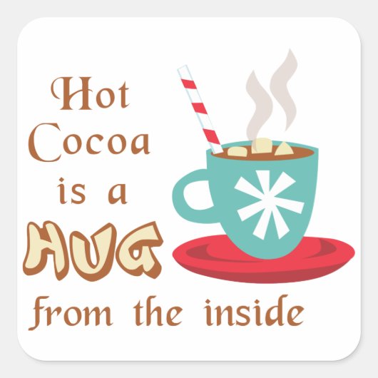 Hug van binnenuit vierkante sticker (Voorkant)
