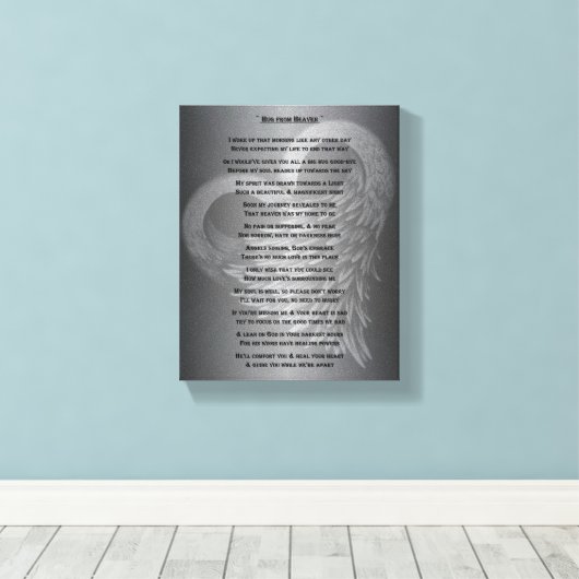 Hug van Heaven Legacy Poem Canvas Afdruk (Insitu (Houten vloer))