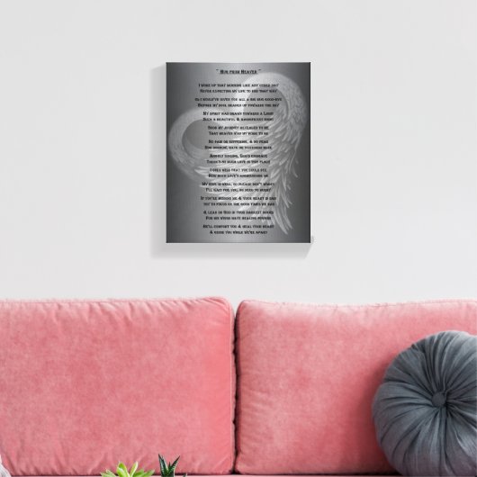 Hug van Heaven Legacy Poem Canvas Afdruk (Insitu (Woonkamer))