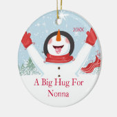 Hug voor Nonna Kerstmis Snowman Ornament (Links)