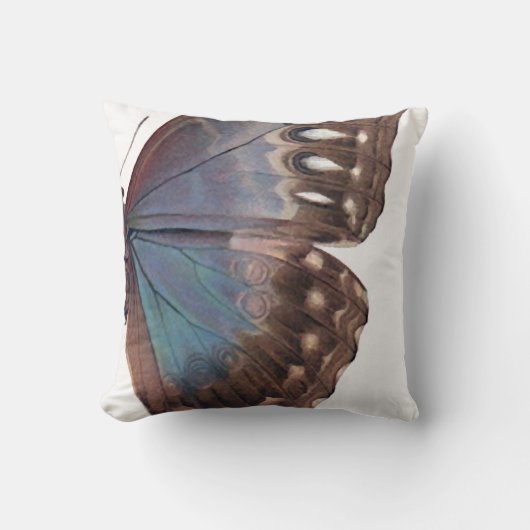 Huge Brown/Deep Blue Butterfly Wings 20-inch Pillo Kussen (Voorkant)