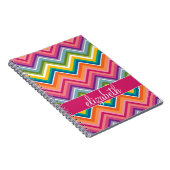 Huge Colorful Chevron Pattern met naam Notitieboek (Rechterzijde)
