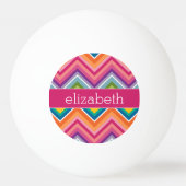 Huge Colorful Chevron Pattern met naam Pingpongballen (Voorkant)