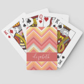 Huge Colorful Chevron Pattern met naam Pokerkaarten (Achterkant)