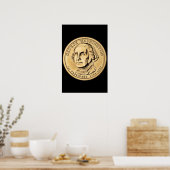 Huge Gold Washington Dollar Coin Poster (Keuken)