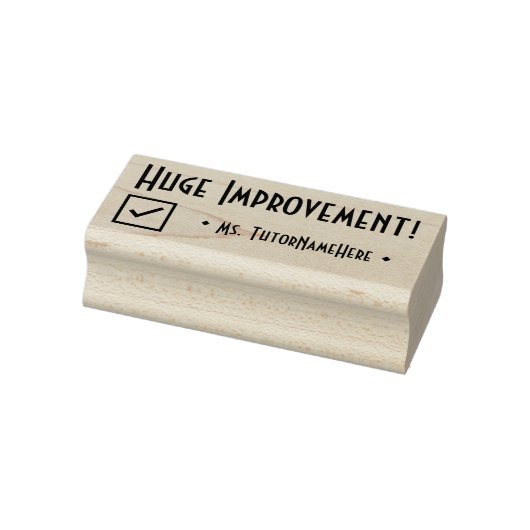 "Huge Improvement!" + Tutor Name Rubber Stamp Rubberstempel (Stempel)