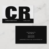 Huge Letter Monogram Black White Visitekaartje (Voorkant / Achterkant)