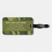 Huge Monogram Letter Q Camouflage Patroon Bagagelabel (Achterkant horizontaal)