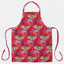 Huge Painted Butterflies Pattern Cute Red Schort