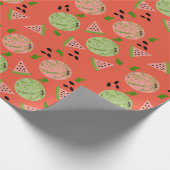 Huge Watermelon en Slicks Art Pattern Cadeaupapier (Hoek)